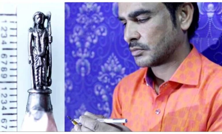 कलाकार ने पेंसिल की नोक पर बना दी भगवान श्रीराम